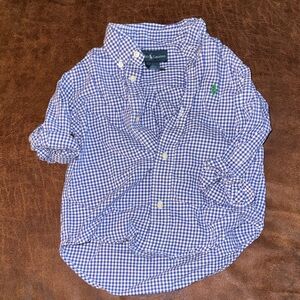 Ralph Lauren Kids Button Down Shirt - Blue and White Check